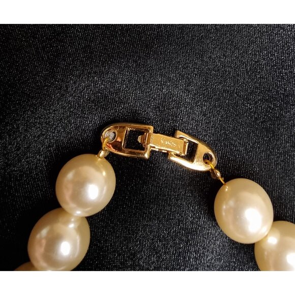 Vintage Napier Gold-Tone & Faux Pearl Necklace With Twist Accent - Picture 6 of 6